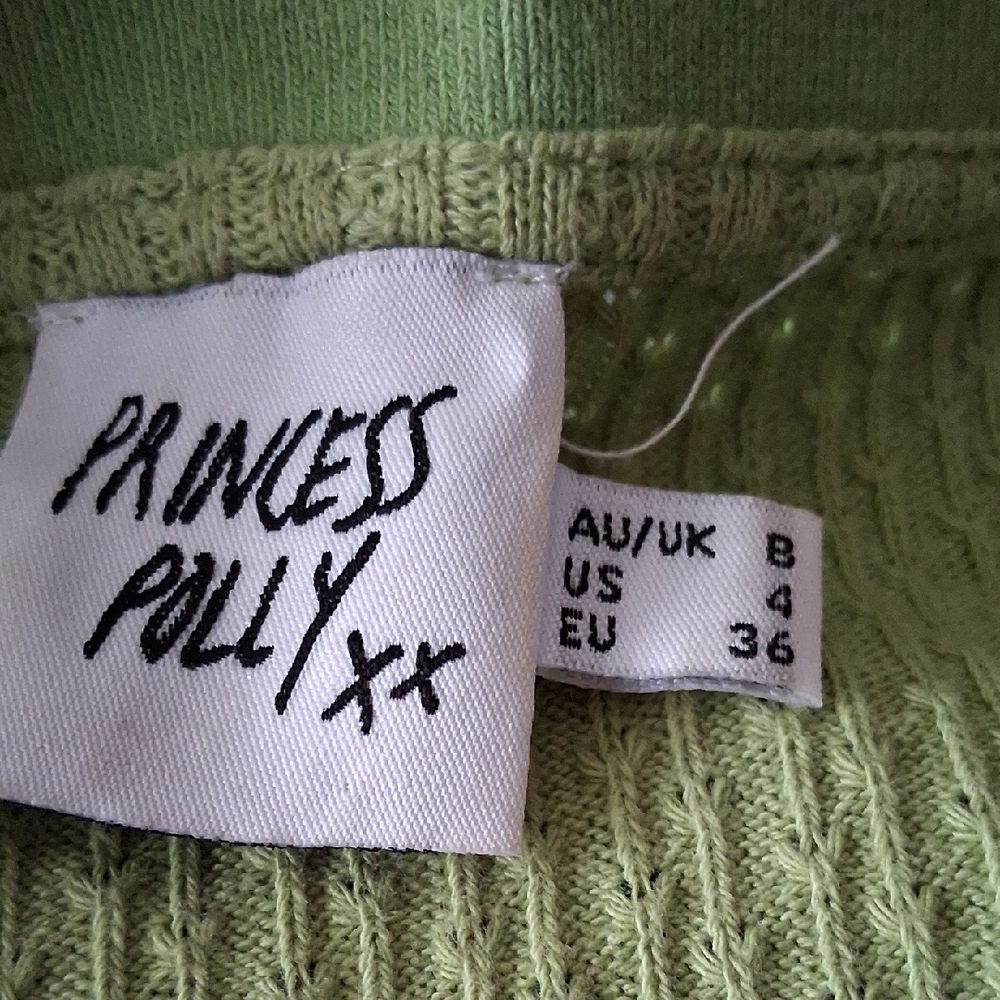 Princess Polly Lime Ribbed Button-Up Crop Top - Picture 4 of 4